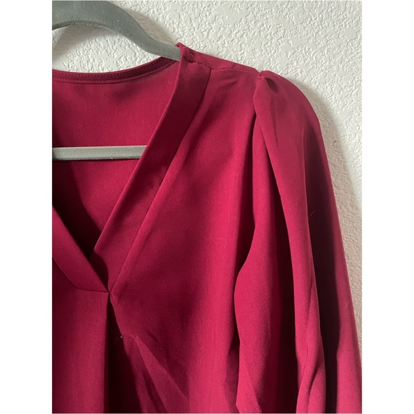 Boho deep red flouncey blouse - Picture 7 of 8